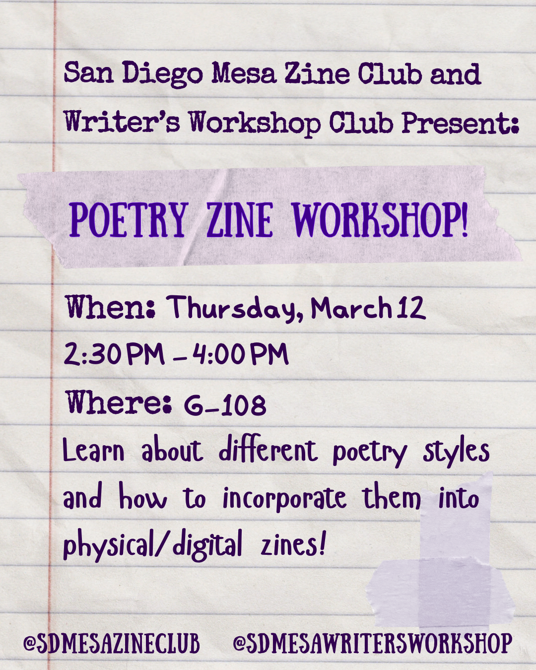 Poetry Zine Workshop